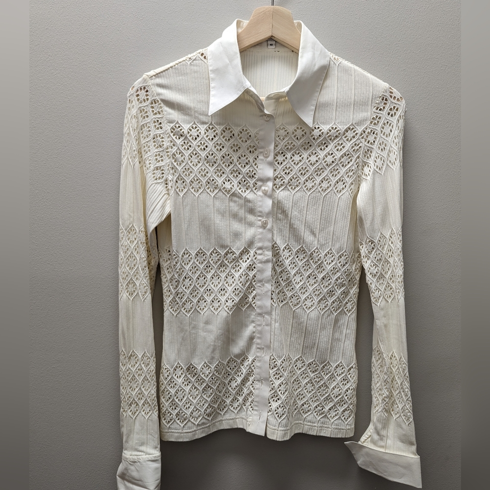Anne Fountain Lacey button down long sleeve